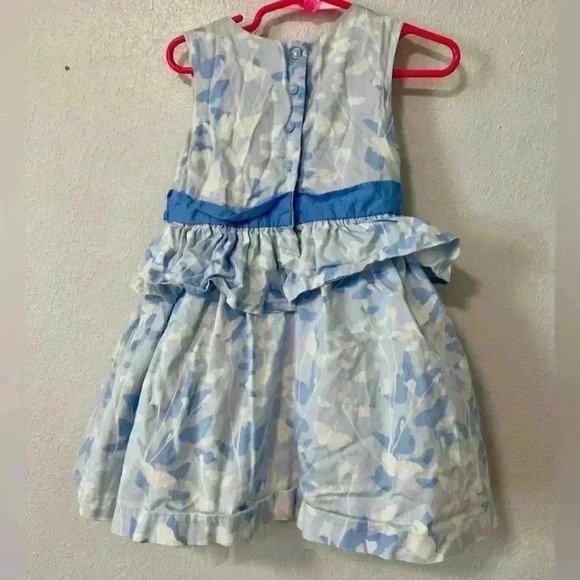 Crown & Ivy Kids Girls Butterfly Dress Blue White Size 4T Ruffle Tiered - Picture 3 of 3